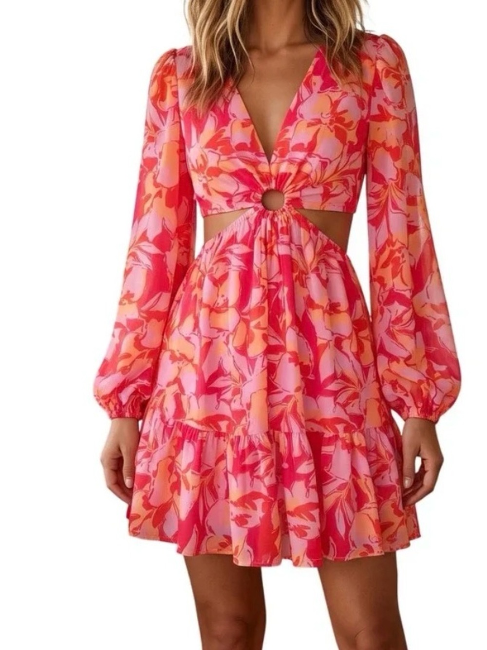 Jessica Simpson Y2K fairy cutout mini pink dress size M